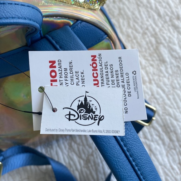NWT Loungefly Disney Parks iridescent gold with sequence backpack - Picture 3 of 4